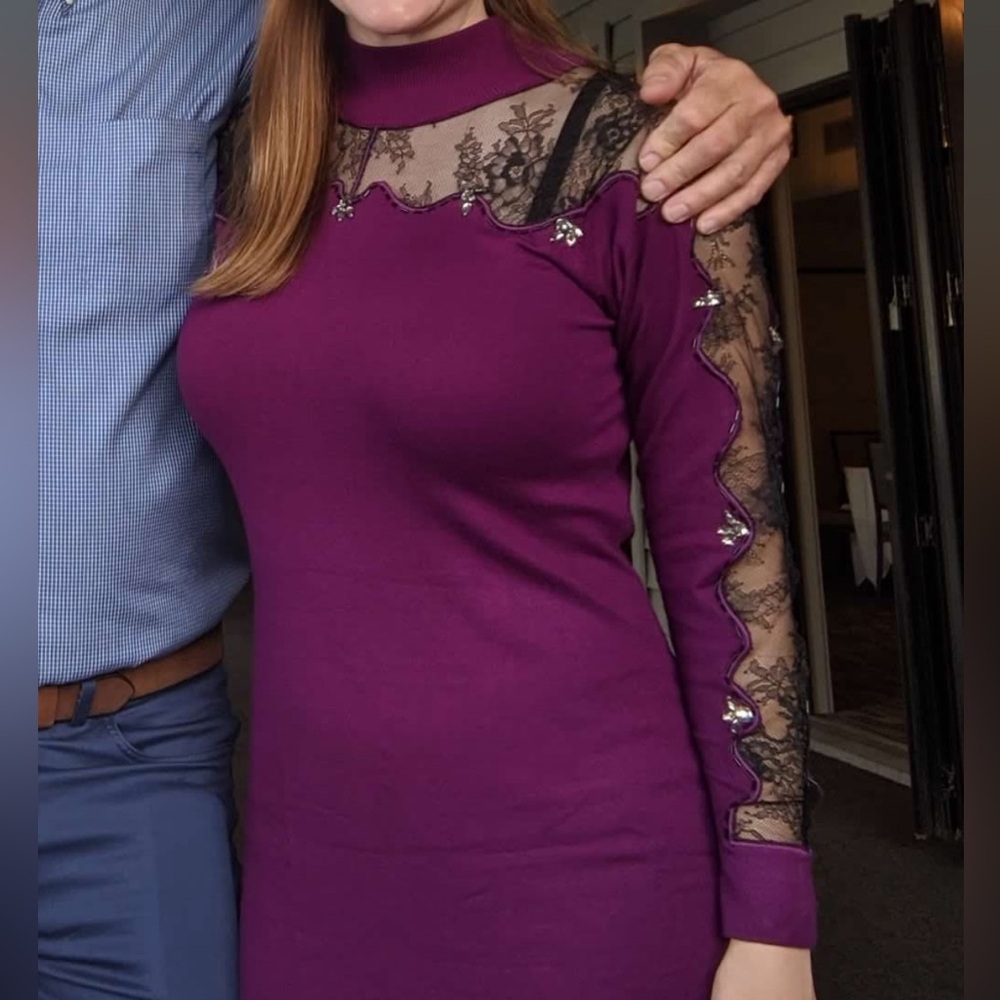 plum sweater dress
